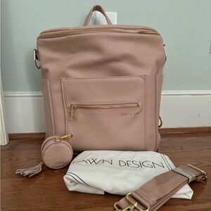Blush Pink Fawn Design Diaper Bag + Pacifier Holder